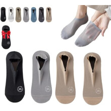 Porttalent Ultra Thin Liner Non Slip No Show Socks, Casual Breathable Mesh Socks For Womens, Non Slip & Low Cut