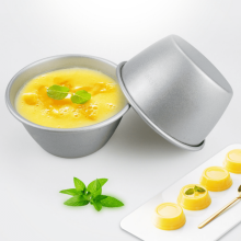 Round High Carbon Steel Non Stick Coated Pudding Cups, High Temperature Cake Muffin Molds, Reusable, Easy Clean, for Baking, Dessert, Home Bakers