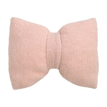 Pink Bow Pillow 16x12 Inches Cotton Linen Corduroy Lumbar Cushion, Detachable Washable Sofa Office Pillow, Mother's Day Gift