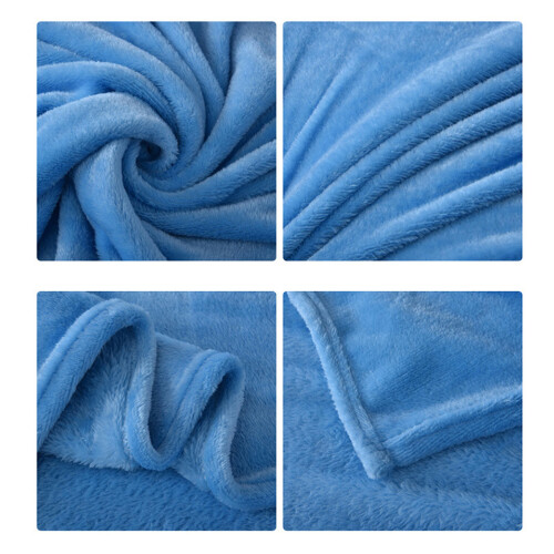 3Pcs Extra Warm Blue Flannel Fleece Blankets for Winter Use 1