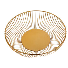 1Pcs Wire Fruit Basket Golden Metal Hemisphere for Kitchen Home Table Decor 11 Inch Diameter