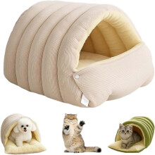 Cama para Gatos com Capa Lavável e Removível, Ninho de Algodão com Rotação de 360