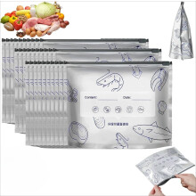 Reusable Aluminum Foil Sealable Storage Bags, Stand Up Foil Sealable Bags, Durable & Leakproof Vacuum Zipper Pouches for Vegetable Fruit Meat