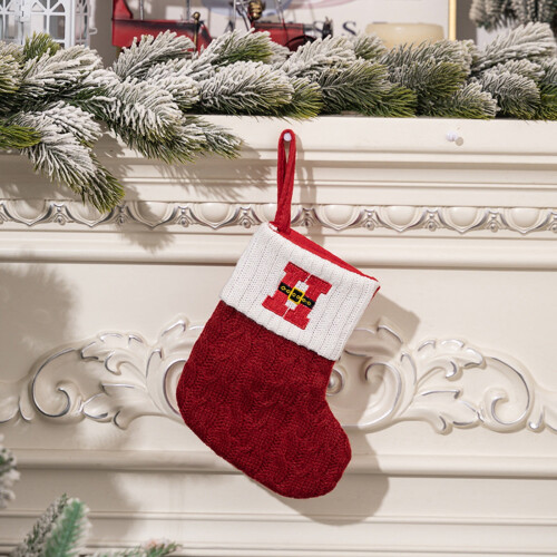 Mini Red Knitted Christmas Stockings with Initials, 26 1