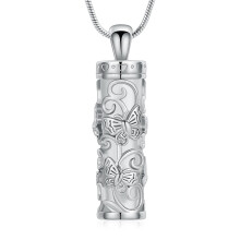 Cylinder Butterfly Urn Ashes Necklace for Women Men Cremation Jewelry of Loved Ones Memorial Vial Pendant