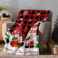 Christmas Snowflake Print Throw Blanket, 28x40", Double-Sided Soft Flannel, Red – Compatible with Holiday Decor & Sofa