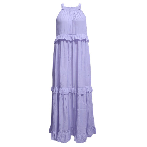 Dames Boho Maxi Jurk Paars L 2