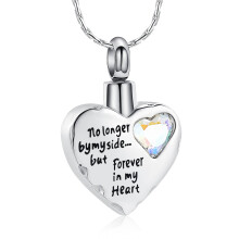 Heart Cremation Jewelry Urn Necklace with Birthstones for