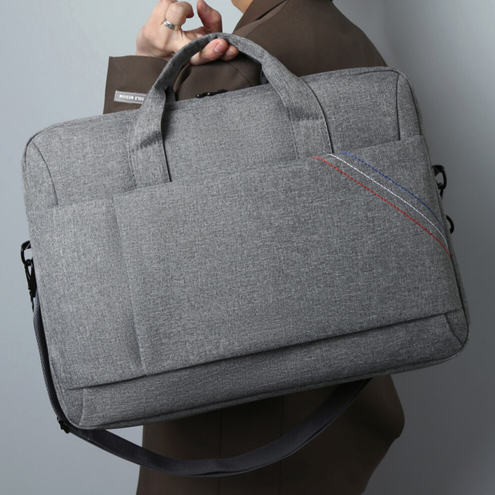 15.6" Waterproof Laptop Bag, Shoulder/Crossbody Briefcase For Men & Women, Compatible With 15.6" Laptops Gray 9180435400857