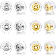 Cúltacaí Cluaise Glasála Óir 18K le haghaidh Studs Silicone
