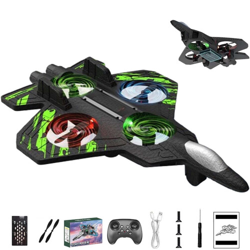 Pro Plane RC Stunt Fighter Toy with LED Lights 3 Speed Modes