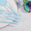 Σετ 150 τεμαχίων πλαστικά μαχαιροπίρουνα Baby Blue – 50 πιρούνια, 50 μαχαίρια, 50 5