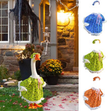 Valkoisen hanhen Halloween-asu kurpitsankuviolla, 23 tuumaa, sininen