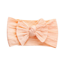 Baby Girls Wide Headband Elastic Soft Nylon Jacquard Bow Hair Band Solid Color Accessories