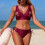 Women's two-piece swimsuit with embroidered palm tree 1