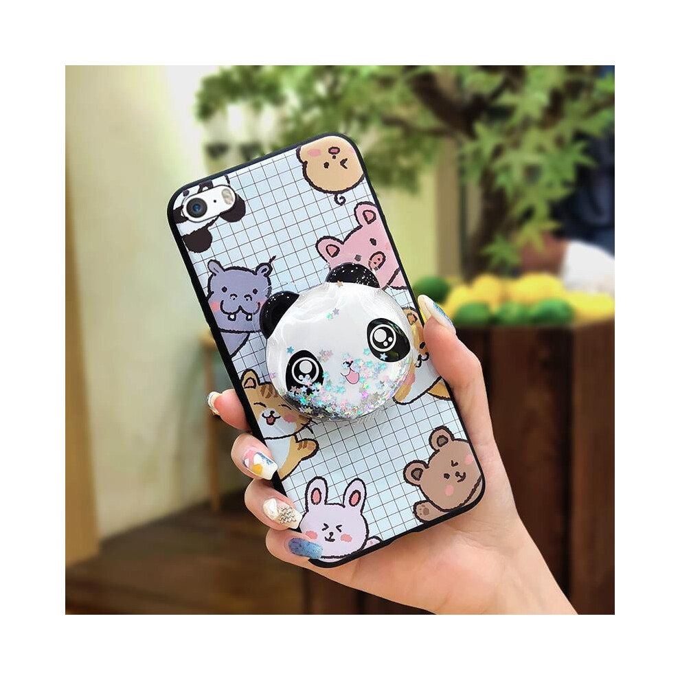 Iphone 5/5S/Se Case: Silicone Kickstand, Quicksand Design, Waterproof Glitter, Rotatable Stand, Lens Protection 9027700626355
