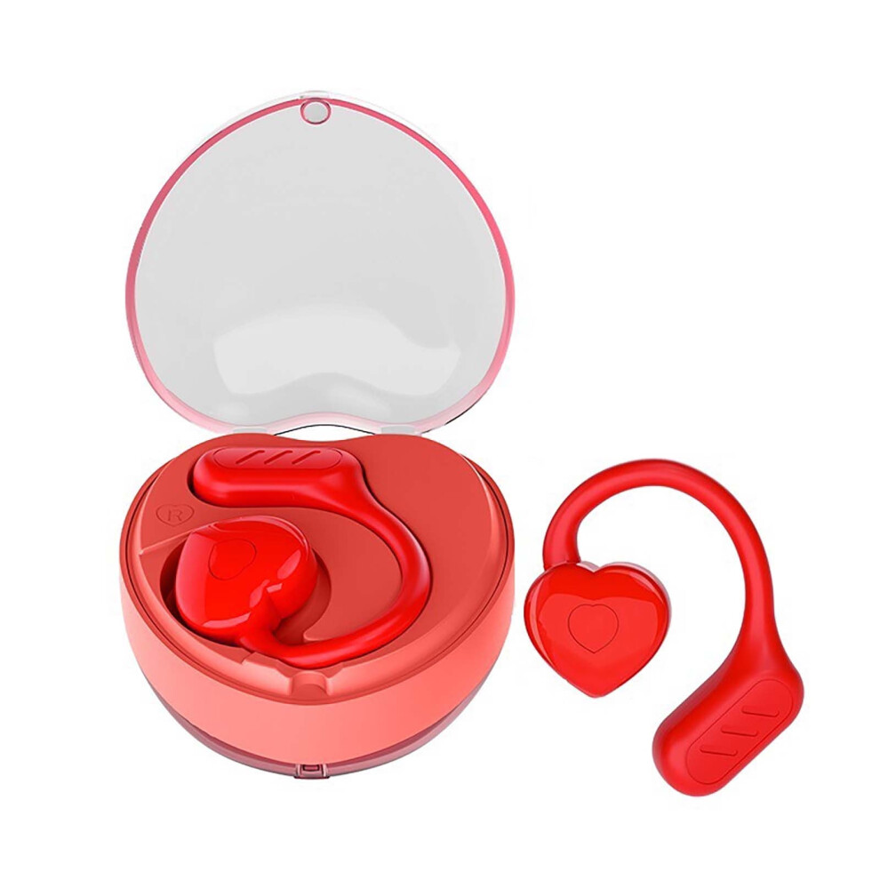 Cute Heart-Shaped Wireless Earbuds, Open-Ear Bluetooth Headphones, Noise-Cancelling, Compatible With Iphone/Android Â Valentine's Day & Gaming 9180435401458