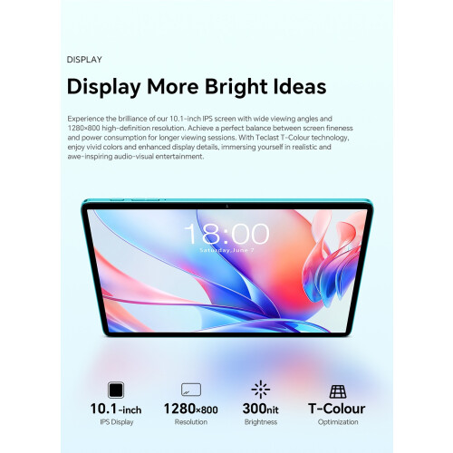 TECLAST P30 New Tablet, Android 16, 10.1-inch IPS Display, T7200 Processor, 4GB RAM + 128GB Storage 2