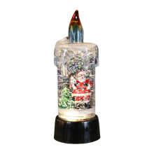 Christmas Snow Globe Lantern, Candle-Shaped Lighted Decor with Warm Glittering Light, Tree Scene – Compatible with Home & Festival Use