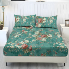 Komplet pościeli Twin Soft Cooling, 3-częściowy, w kolorze różowo-turkusowym w stylu vintage