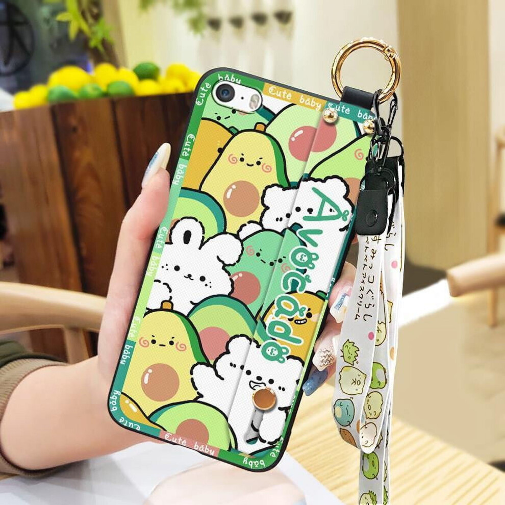 Phone Case Compatible With Iphone 5/5S/Se – Anti-Dust, Shockproof, Soft Silicone With Lanyard Ring, Wrist Strap & Kickstand 9065194430447