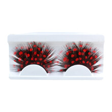 Pair of 3D Colorful Fake Lashes – Natural, Dense Blue Feather-Style Artificial Eyelashes for Halloween & Cosplay