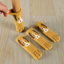 Fundas para patas de silla con diseño de adorables huellas de animales (4 unidades), tejido de doble capa, antideslizantes, 3,5 x 11,5 cm,