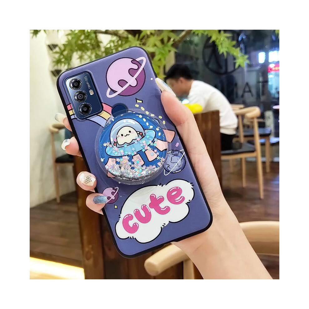 Moto G Play 2023 Quicksand Glitter Tpu Case With Lens Protection, Kickstand & Anti-Knock Design 9399596741383