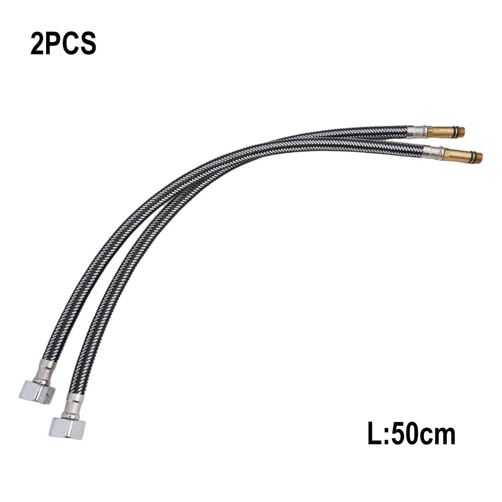 2Pcs Braided Tube Pipe G1/2'' Flexible Cold/Hot Mixer Faucet Water Supply Pipe 9065194431581