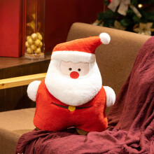 Cuscino a forma di albero di Natale peloso da 40 cm - Cuscino morbido floccato rosso per divano e decorazione festiva per la casa, decorazione