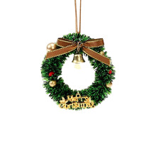 Mini Coroas de Natal de 7,6 cm com Laços – Decoração Artificial para Casa de Bonecas, Enfeites para Árvore e Materiais para Artesanato
