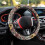Aztec Tribe Deer Print Steering Wheel Cover 15" Flannel 3