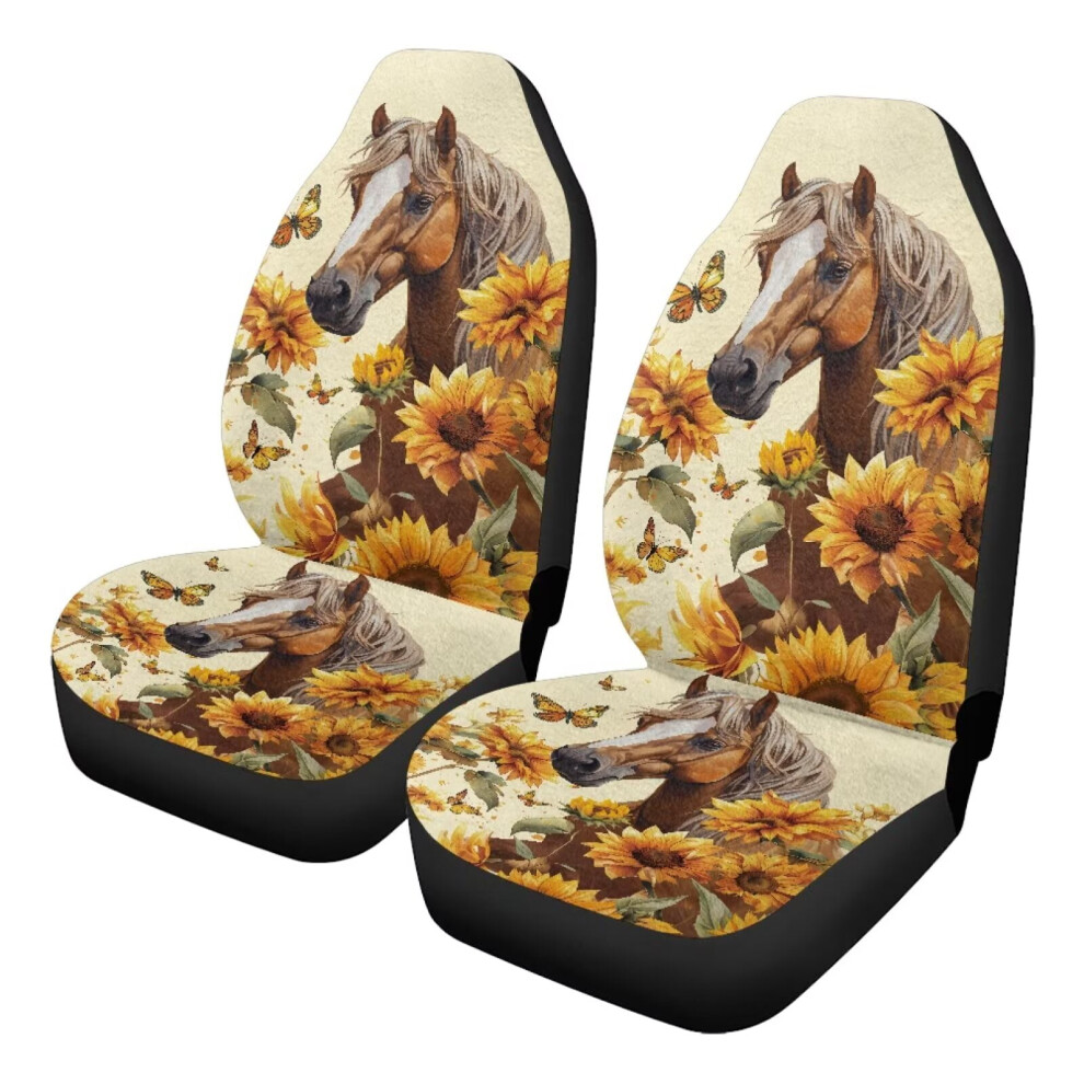 Sunflower Car Seat Covers Universal Fit 2 Pcs Coral 9087558953126