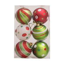 6PCS 60mm Shatterproof Christmas Tree Ornaments, Red & Green Balls, Compatible with All Standard Tree Hooks