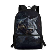 Gray Wolf School Backpack for Kids 6-12, Lightweight Casual Daypack Compatible with Schools, Travel & Sports