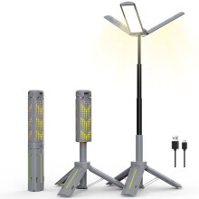 Linterna telescópica para acampar con soporte de 40", 8000 mAh, 2000 lúmenes, resistente al agua IP44, LED regulable – Compatible con