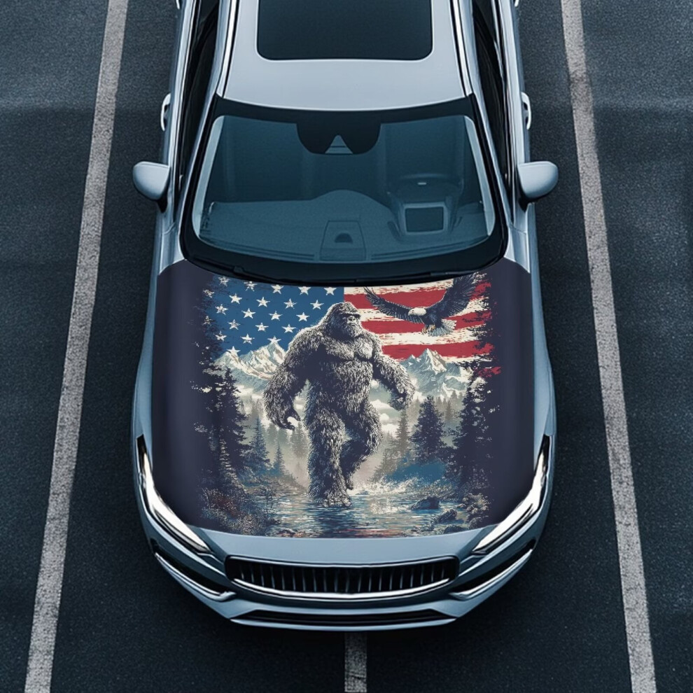 Waterproof Eagle American Flag Car Hood Cover Protector Â Compatible With Most Suvs, Sedans, Trucks & Pickups 9399596742472