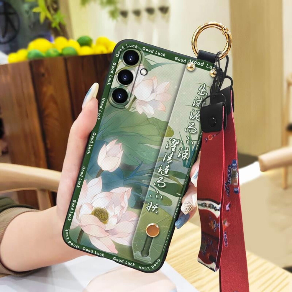 Phone Case For Samsung Galaxy A15 – Anti-Dust, Lanyard Wristband, Silicone, Chinese Style, Kickstand, Anti-Knock, Soft Protective Case 9065194432373