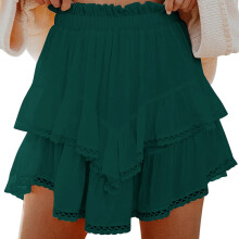Dame Boheme Mesh Mini Nederdel med Elastisk Talje