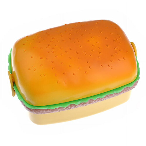 Plastic lunch box oblong three-tier assorted colors