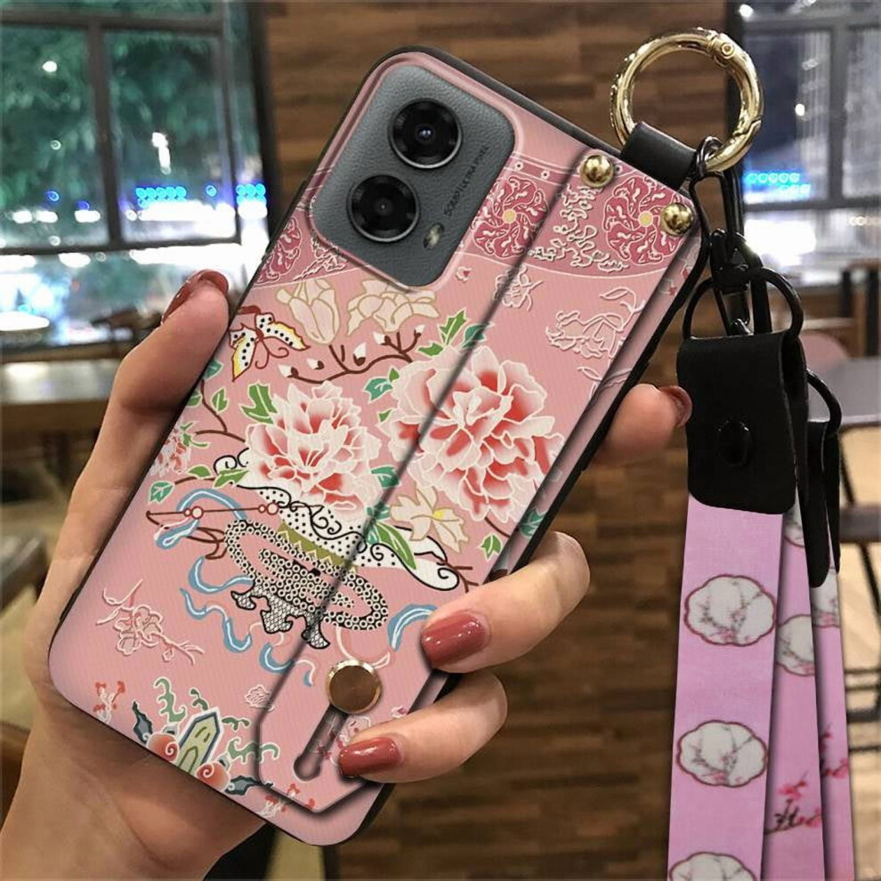 Moto G 5G 2024 Phone Case – Anti-Knock Silicone, Wrist Strap, Kickstand, Dust-Resistant Soft Back Cover, Chinese Style 9027700628922