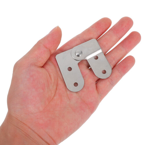BESTONZON 2Pcs Attic Ladder Hardware Kit Hinge Shape for Diy Enthusiasts Silver Iron Foldable Design 2