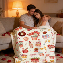 Soft Valentine's Day Flannel Blanket – Double-Sided Fleece, 51.1839.37in, Pink, for Sofa/Bed – Warm Home & Gift Use