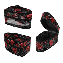 Red Rose Spider Web Travel Steamer Bag Black 11.8x6.69x5.5