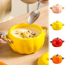 Bol à soupe citrouille en céramique d'Halloween avec couvercle 400 ml