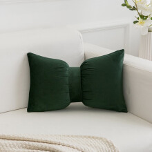 Dark Green Bow Shaped Pillow,Soft Throw Pillows Aesthetic Decorative Pillows for Bed Sofa Couch Home Decor,30*50cm