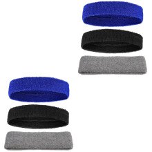 6Pcs Tennis Headband Breathable Non-Slip Sweat Wicking Assorted Colors