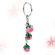 Strawberry Keychain Pink Stainless Steel Copper 1 Pack