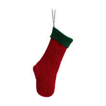 Christmas Stockings Knit, 18Inches Xmas Large Stockings, Red-Green Hanging Stockings Candy Gift Bags for Home Fireplace, Christmas Decoration