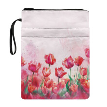 Red Tulips Vintage Polyester Fabric Book Sleeve Cover for Men 8.66 x 11.42 for Classroom Library Washable